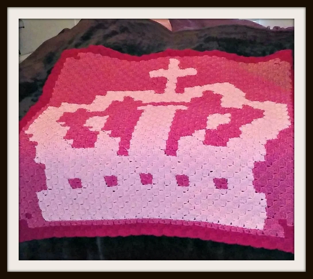 Crown Baby Afghan, C2C Crochet Pattern