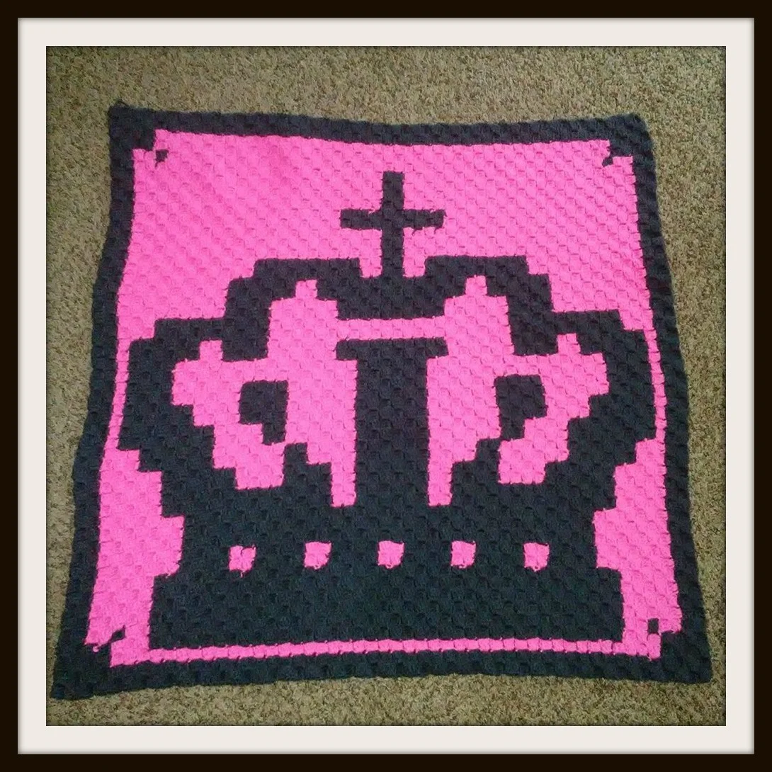 Crown Baby Afghan, C2C Crochet Pattern