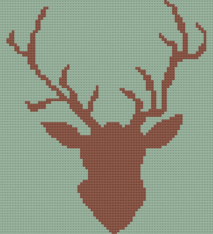 Deer Head Afghan, Larger Size, C2C Crochet Pattern
