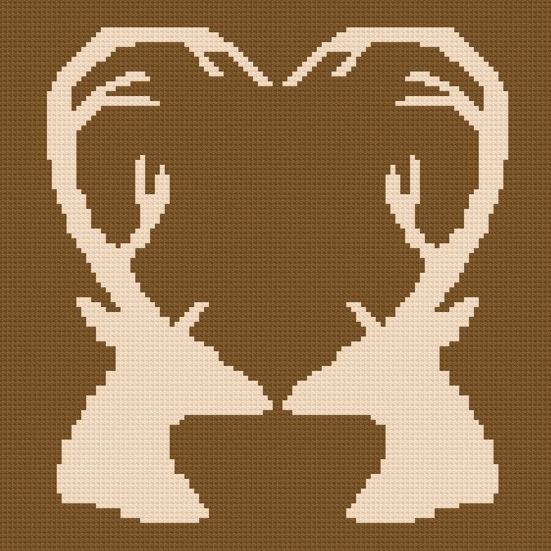 Deer Love Afghan, Queen Size, C2C Crochet Pattern