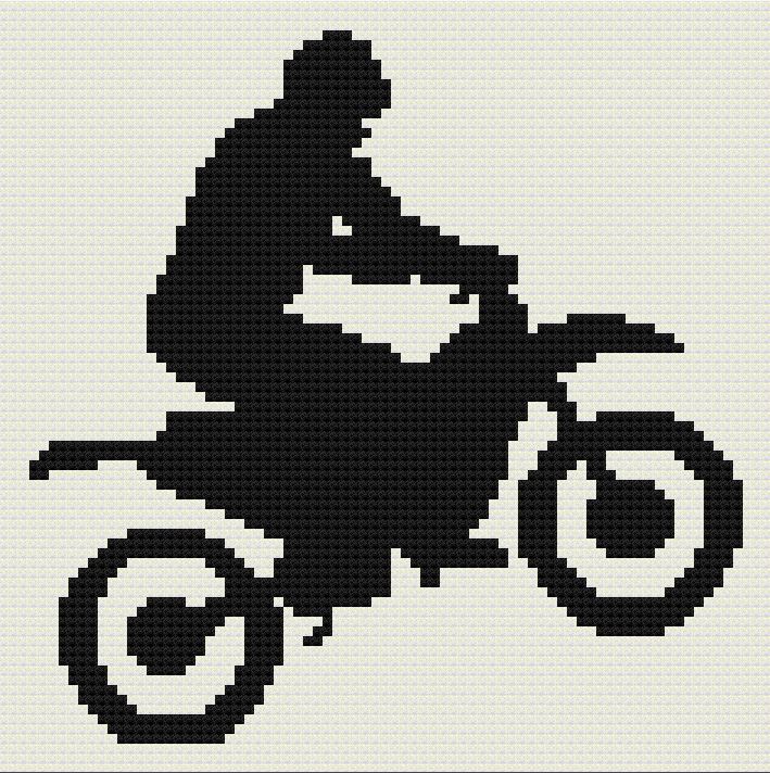 Dirt Bike Afghan, C2C Crochet Pattern