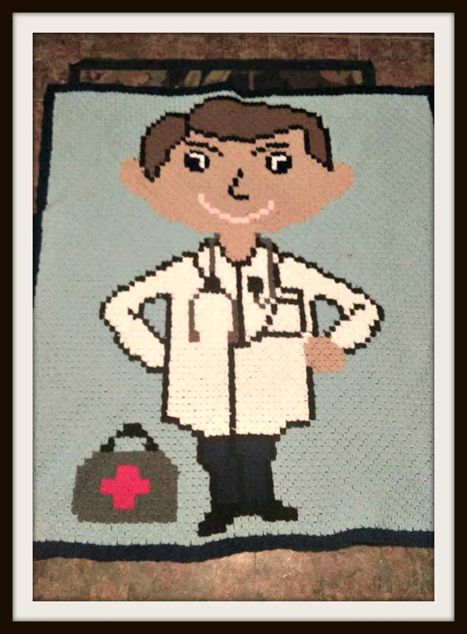 Doctor Afghan, C2C Crochet Pattern