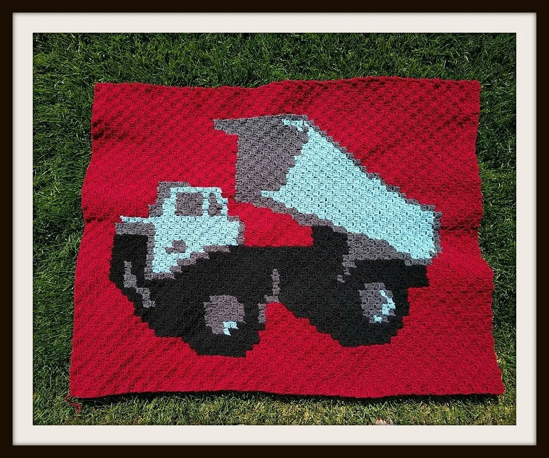 Dump Truck, Baby Afghan, C2C Crochet Pattern