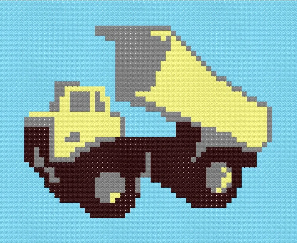Dump Truck, Baby Afghan, C2C Crochet Pattern