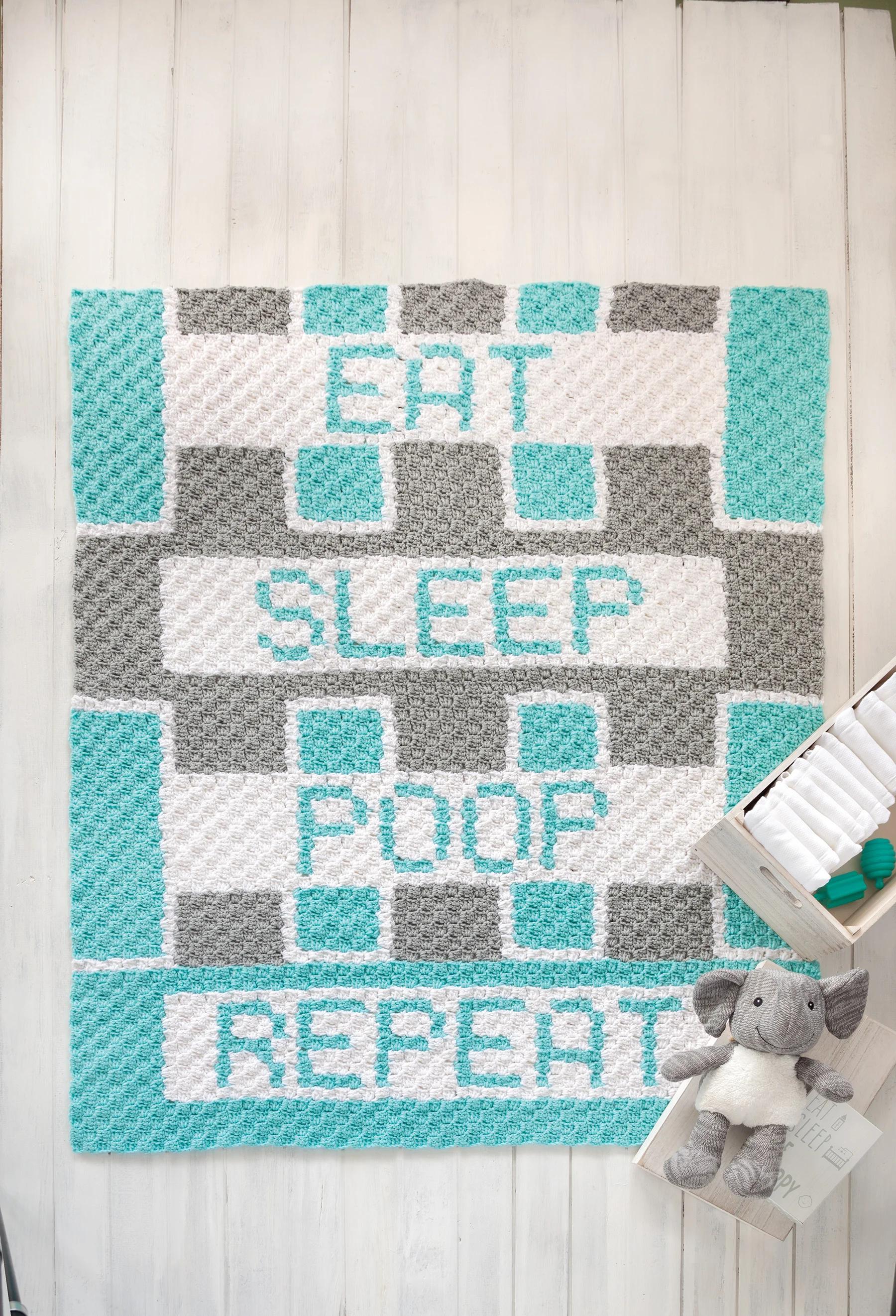 Baby Cycles Baby Afghan, C2C Crochet Pattern