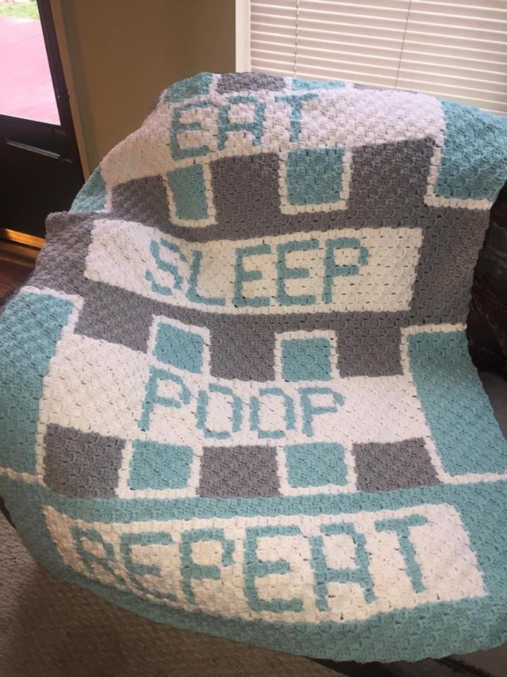 Baby Cycles Baby Afghan, C2C Crochet Pattern