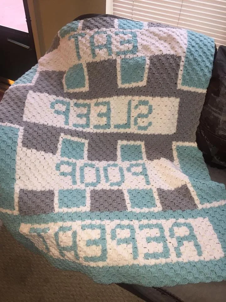 Baby Cycles Baby Afghan, C2C Crochet Pattern