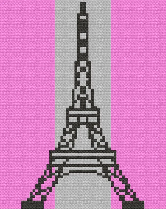 Eiffel Tower Afghan, C2C Crochet Pattern