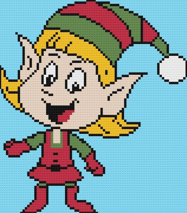 Elf Girl Afghan, C2C Crochet Pattern