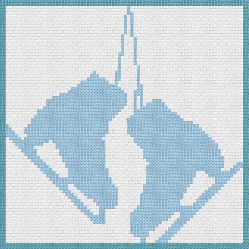 Figure Skates Afghan, C2C Crochet Pattern