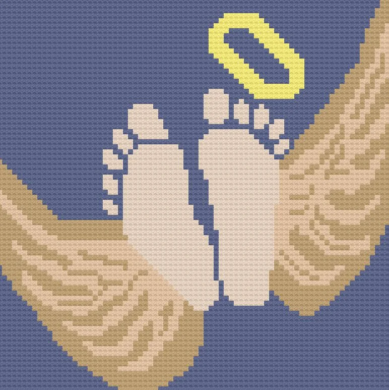 Footprint Angel Afghan, C2C Crochet Pattern
