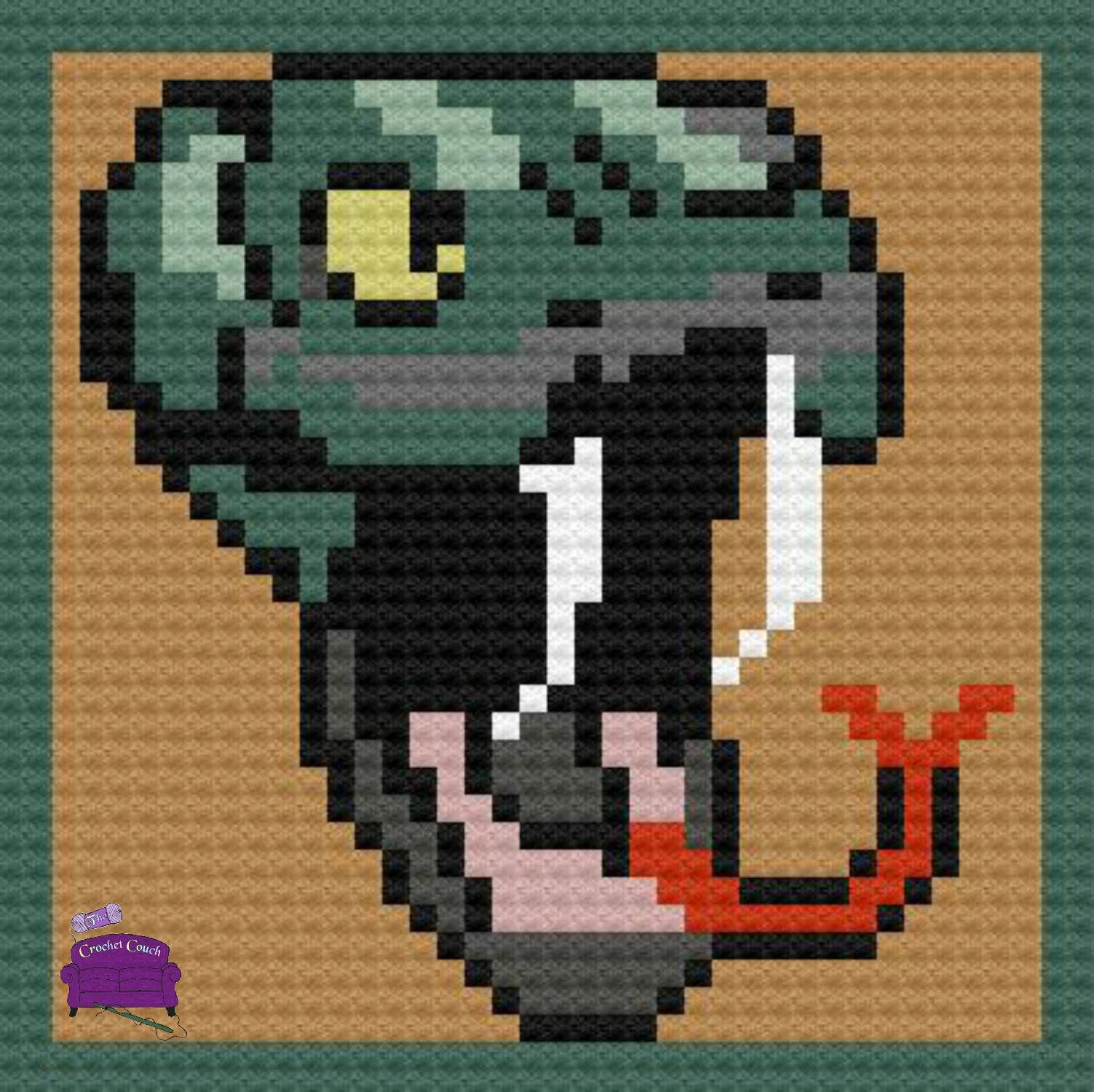 Snake Head Small Afghan, C2C Crochet Pattern
