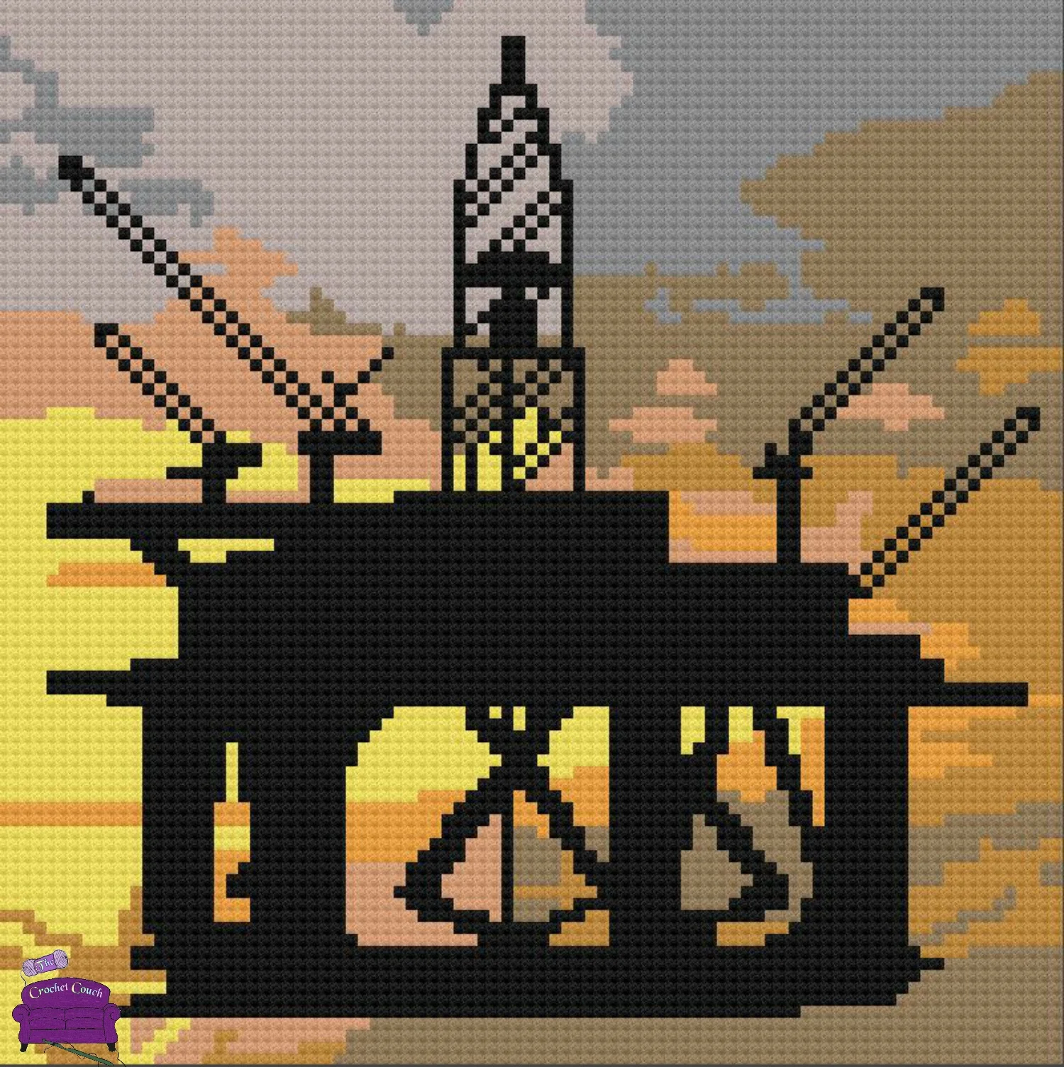 Drilling Rig at Sunset Afghan, C2C Crochet Pattern