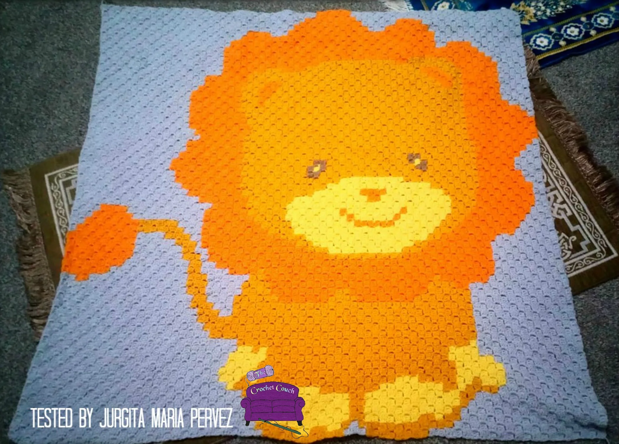 Lion Kids Afghan, C2C Crochet Pattern