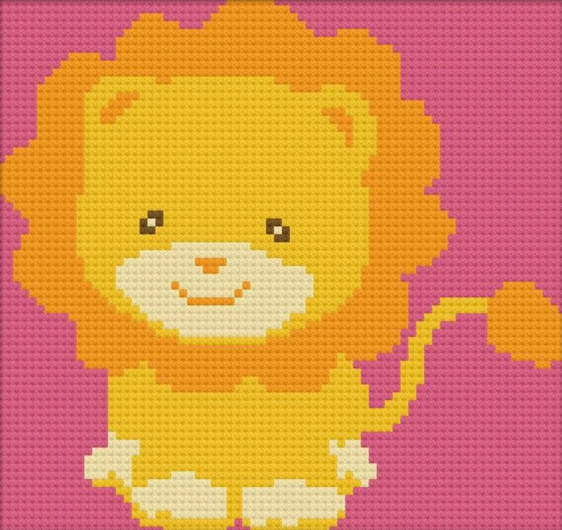 Lion Kids Afghan, C2C Crochet Pattern