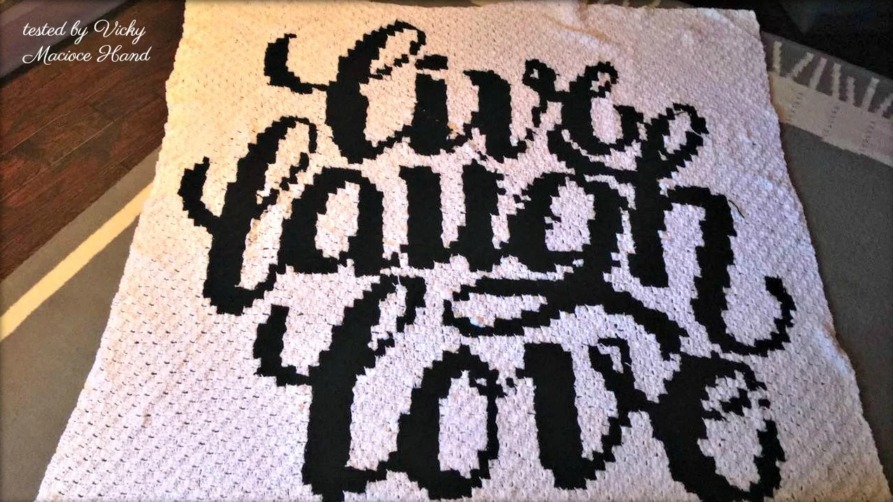 Live Laugh Love Afghan, C2C Crochet Pattern