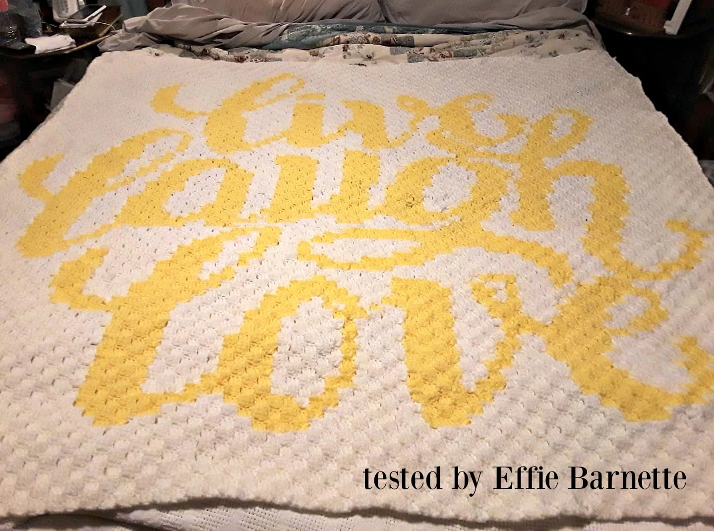 Live Laugh Love Afghan, C2C Crochet Pattern