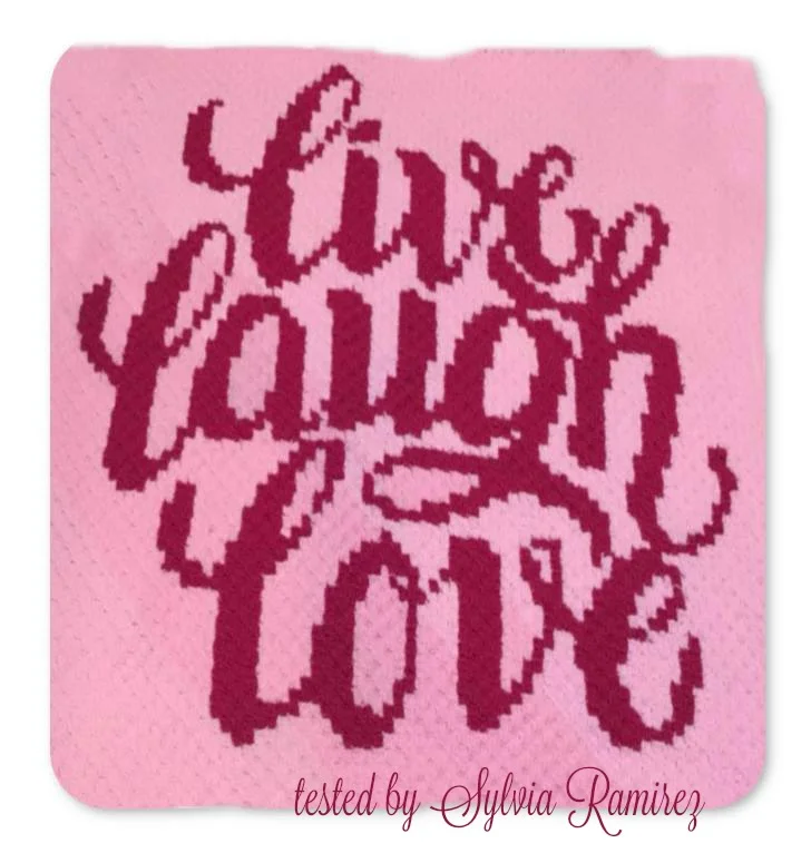 Live Laugh Love Afghan, C2C Crochet Pattern