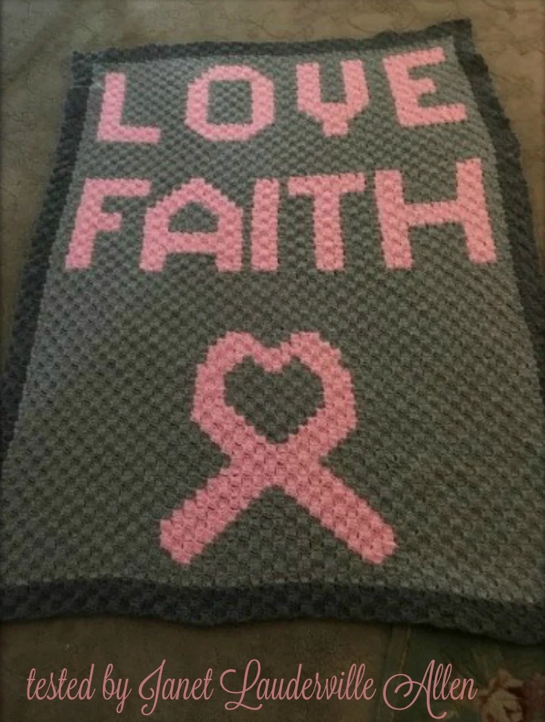 Love and Faith Afghan, C2C Crochet Pattern