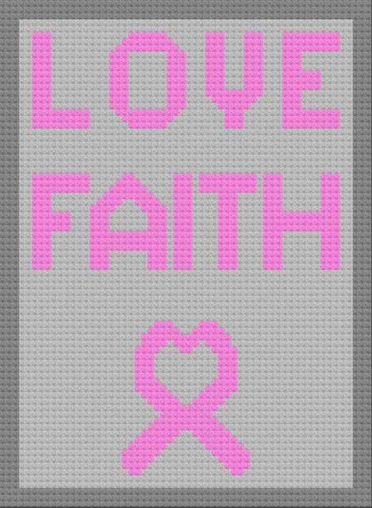 Love and Faith Afghan, C2C Crochet Pattern