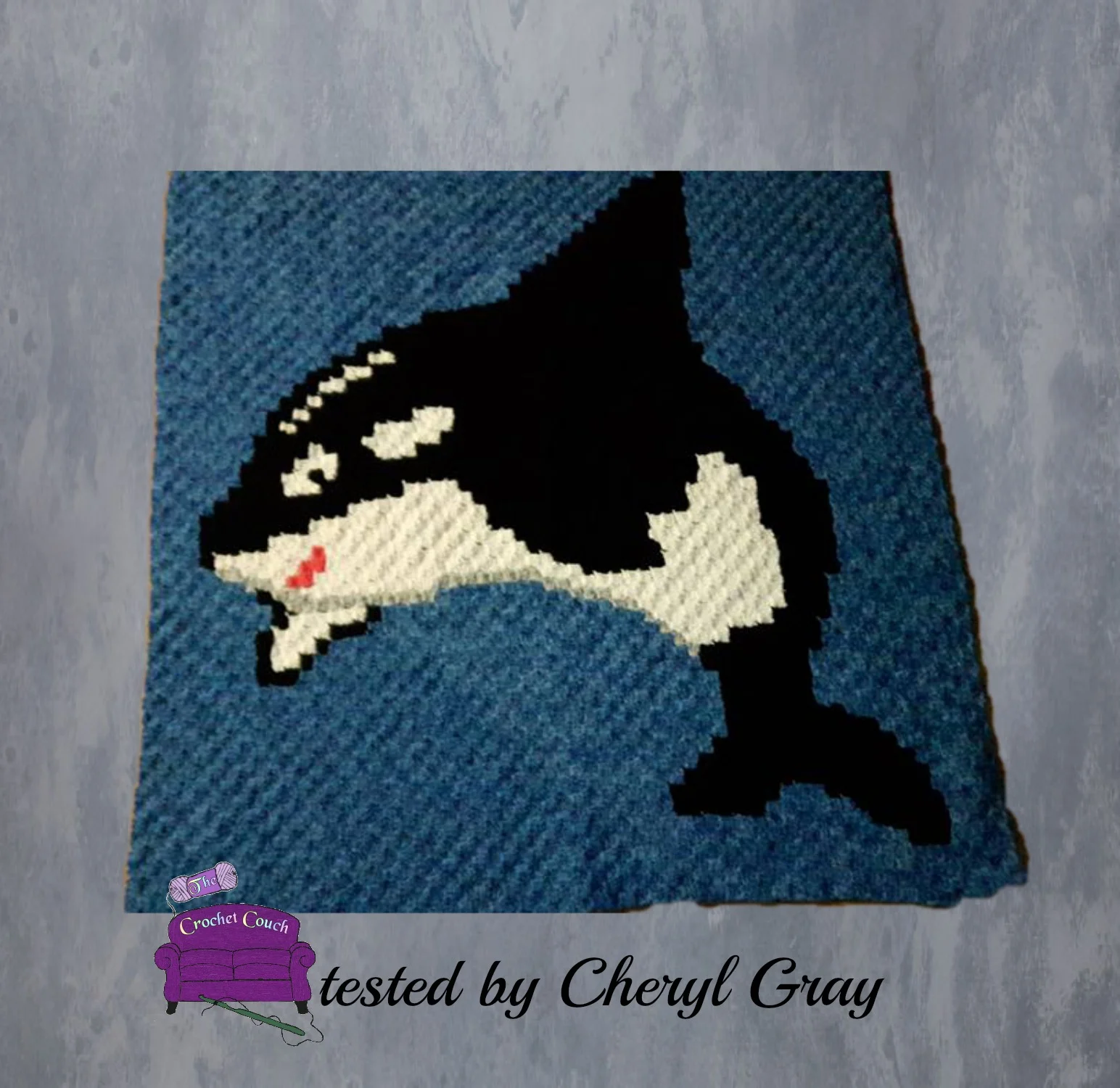 Orca Whale Baby Afghan, C2C Crochet Pattern