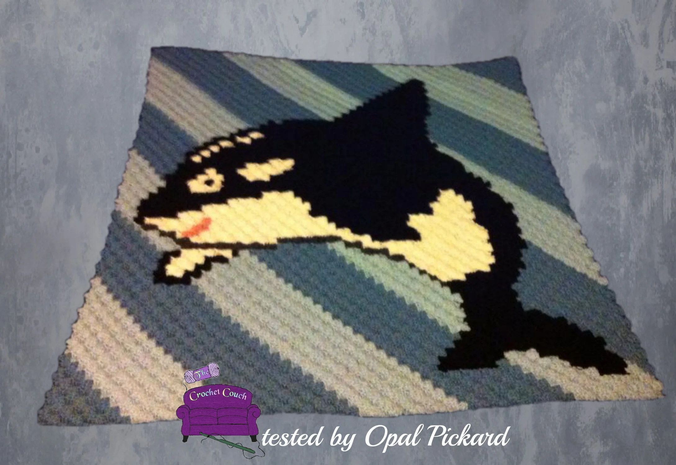 Orca Whale Baby Afghan, C2C Crochet Pattern