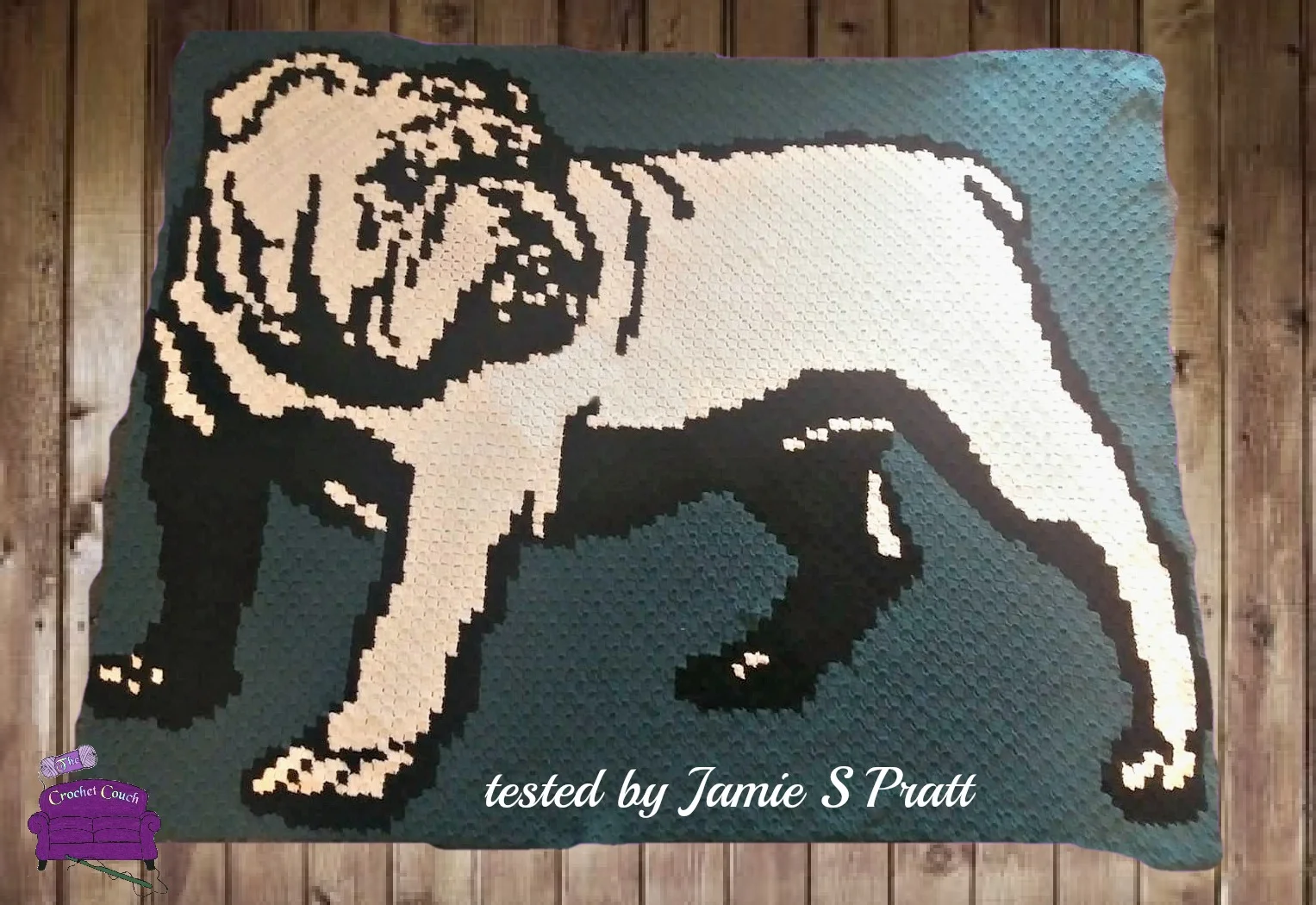 Bulldog Afghan C2C Crochet Pattern