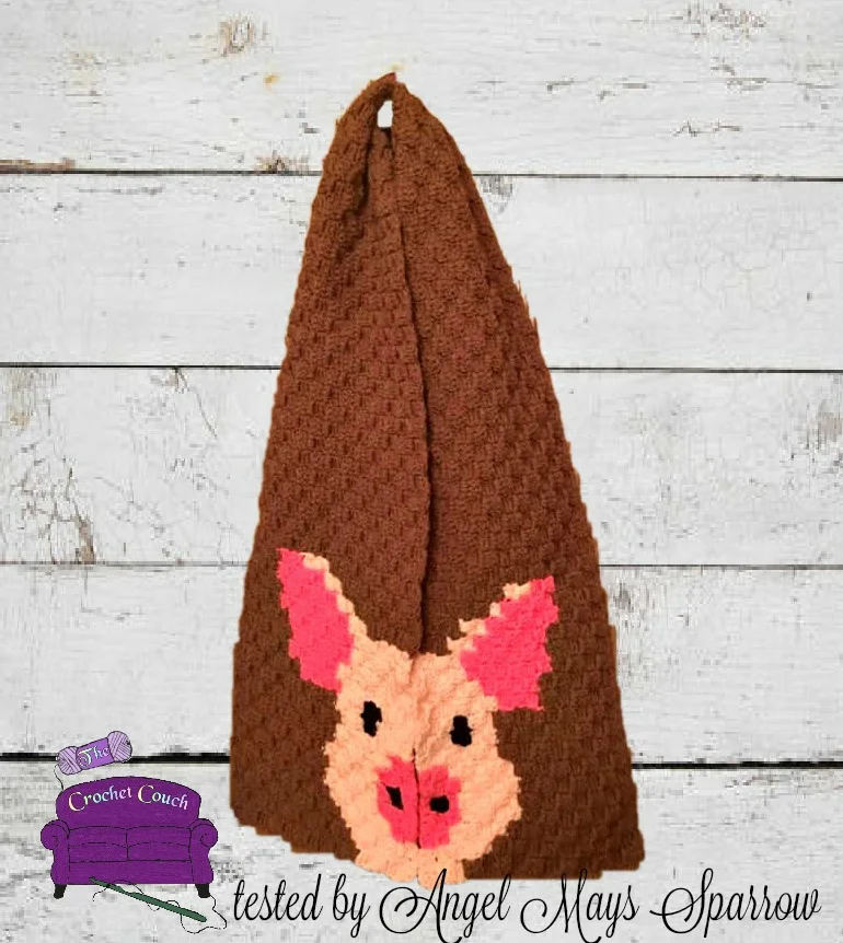 Pig Scarf, C2C Crochet Pattern