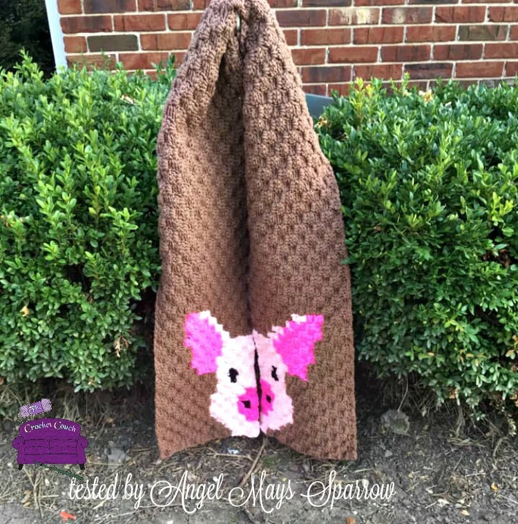 Pig Scarf, C2C Crochet Pattern