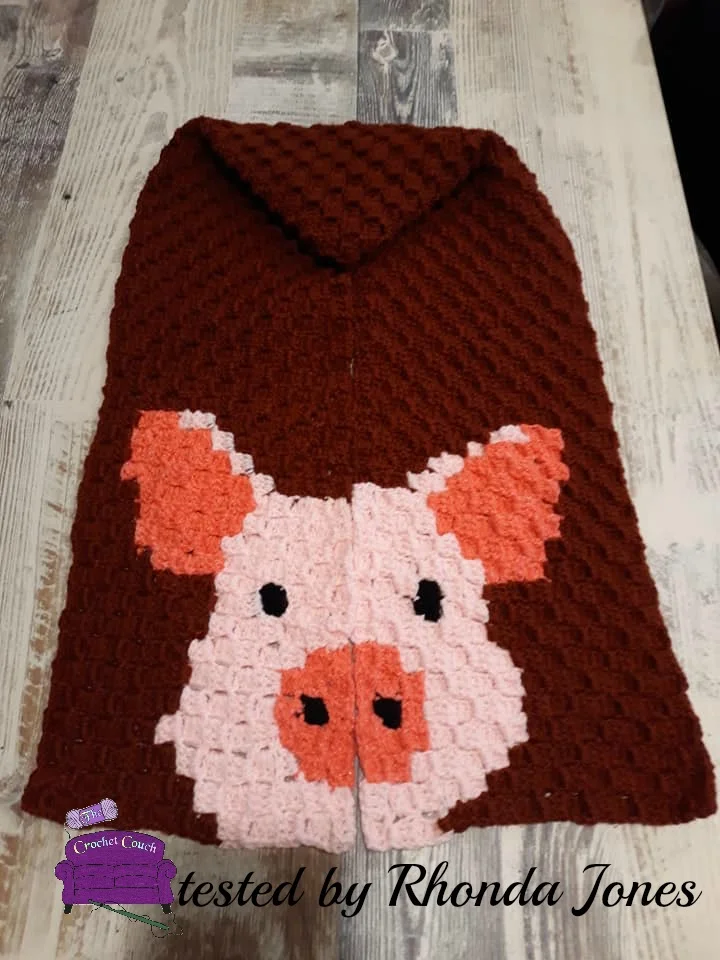 Pig Scarf, C2C Crochet Pattern