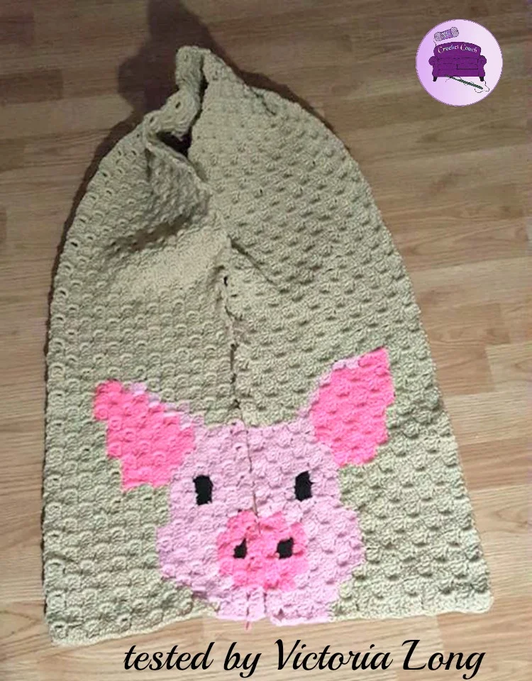 Pig Scarf, C2C Crochet Pattern