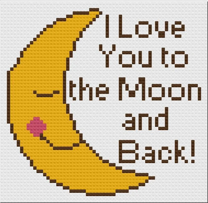 I Love You, To The Moon and Back, Baby Afghan, C2C Crochet Pattern