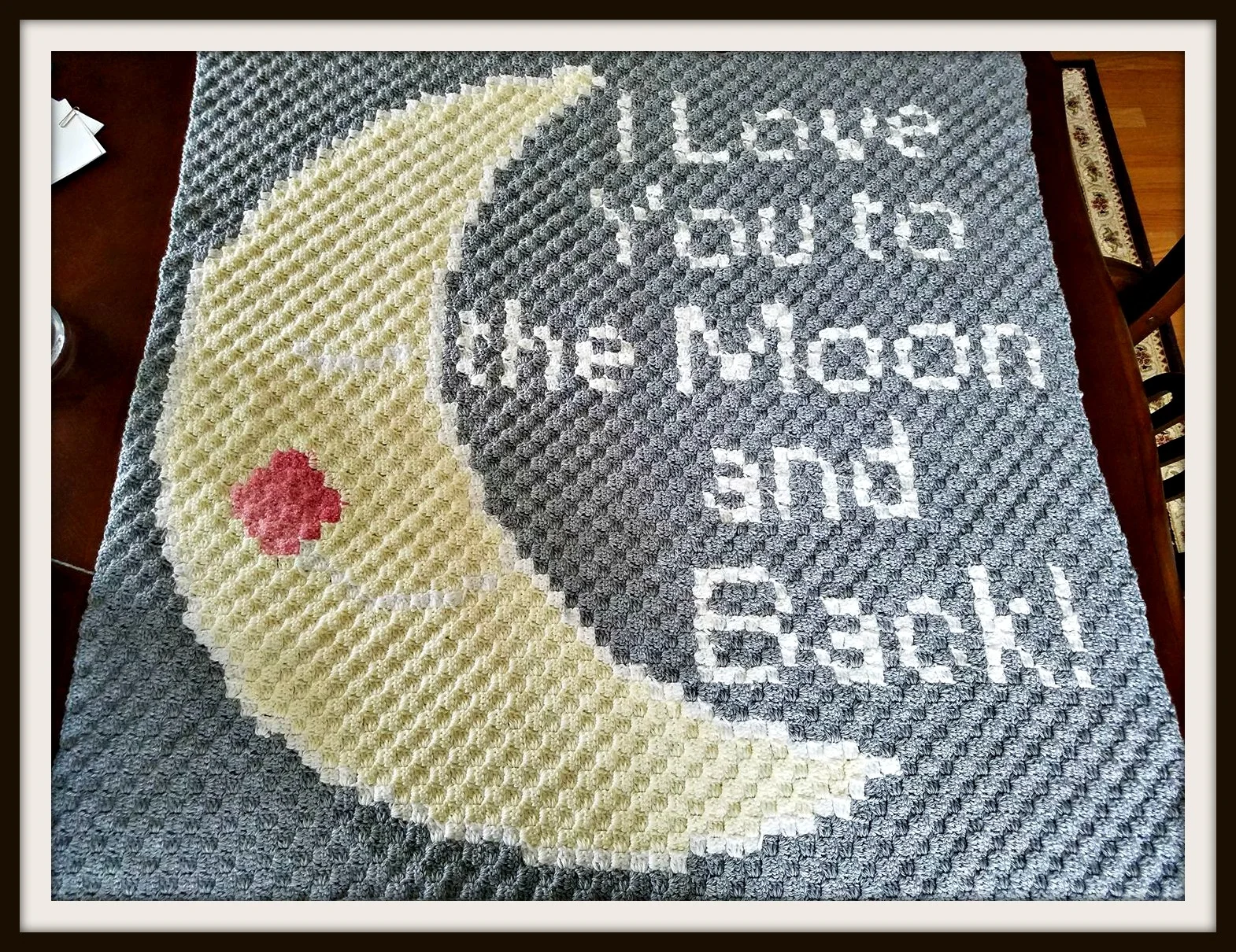 I Love You, To The Moon and Back, Baby Afghan, C2C Crochet Pattern