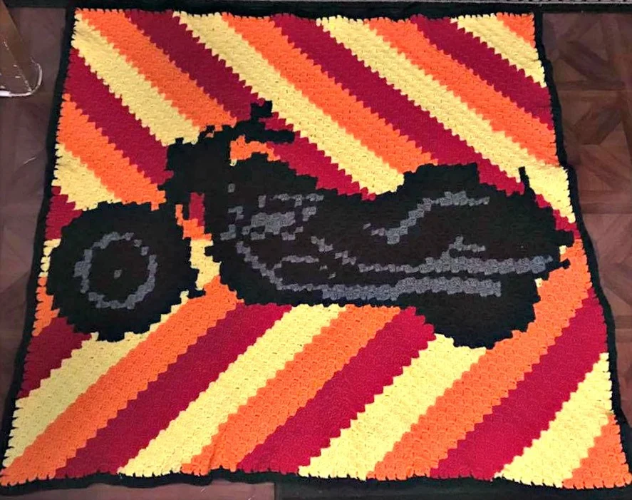 Motorcycle Afghan, C2C Crochet Pattern