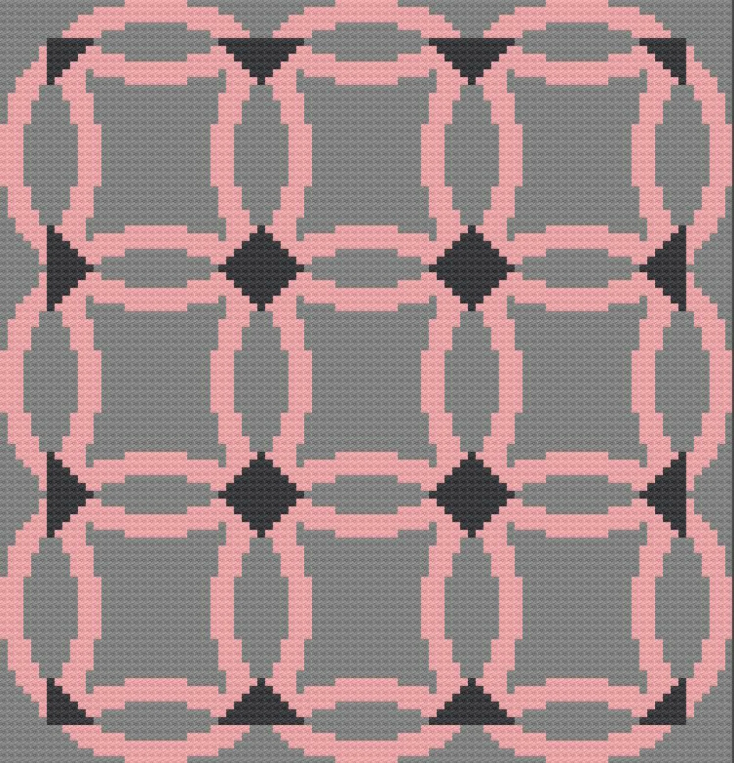 Wedding Ring Quilt Afghan, C2C Crochet Pattern