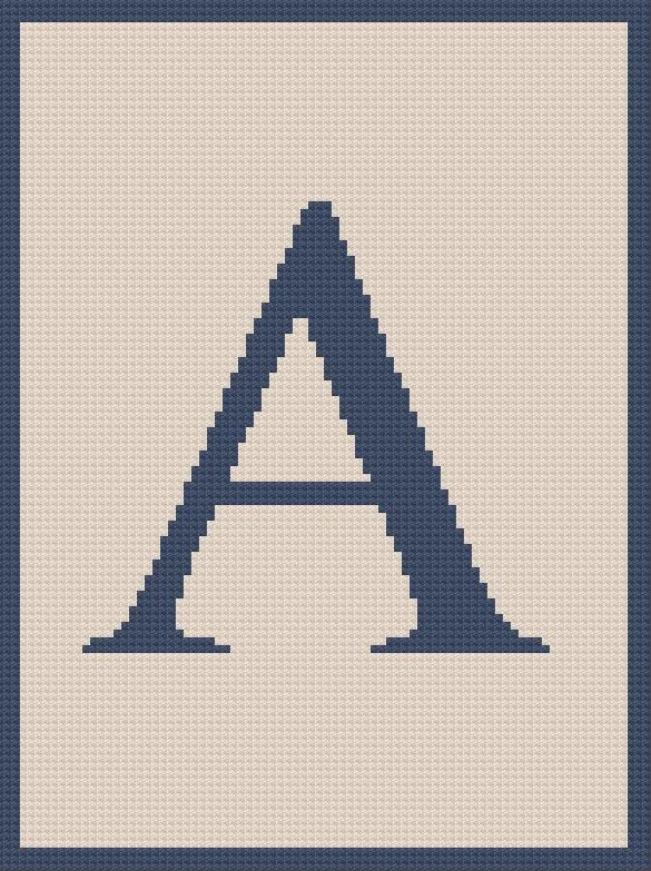 Letter A Afghan, Twin Size, C2C Crochet Pattern
