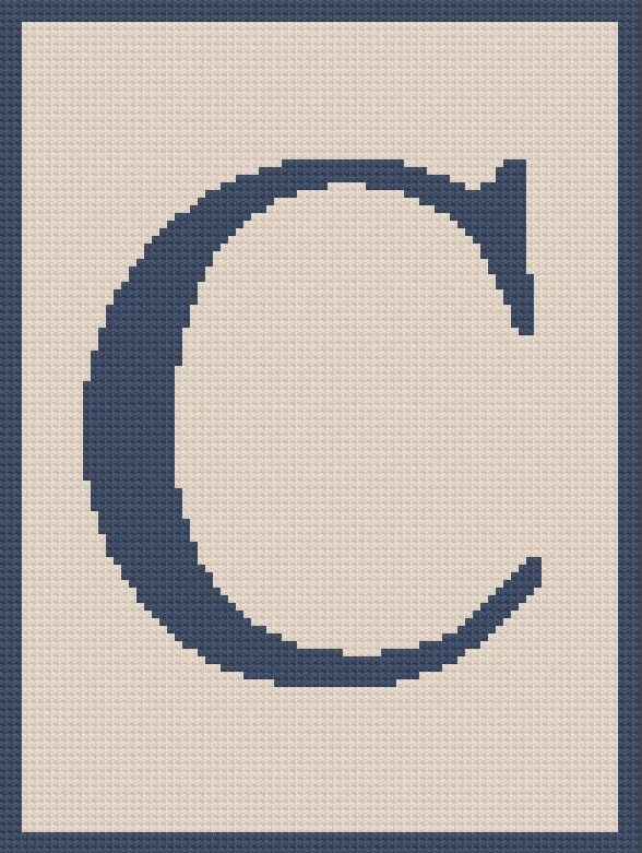 Letter C Afghan, Twin Size, C2C Crochet Pattern