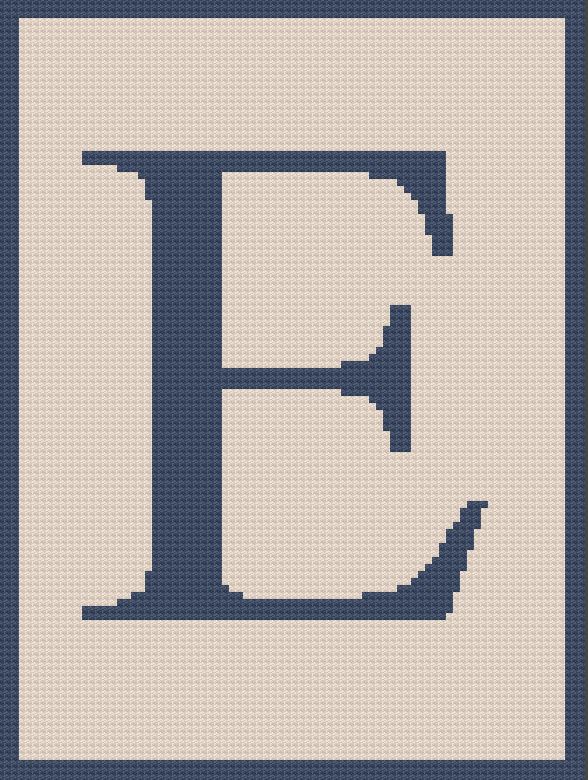 Letter E Afghan, Twin Size, C2C Crochet Pattern
