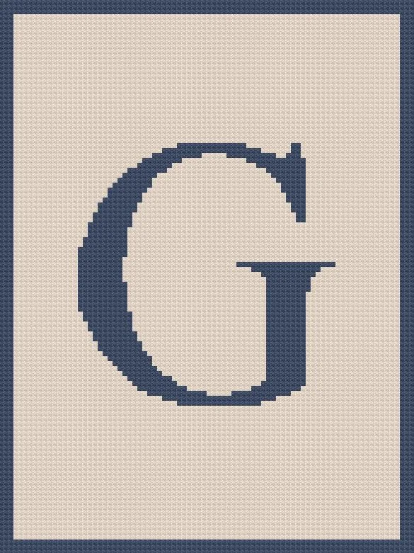 Letter G Afghan, Twin Size, C2C Crochet Pattern