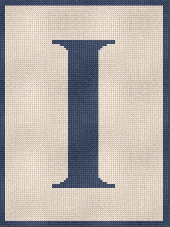Letter I Afghan, Twin Size, C2C Crochet Pattern