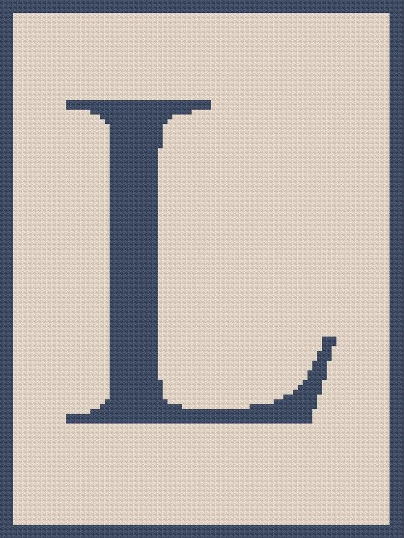 Letter L Afghan, Twin Size, C2C Crochet Pattern