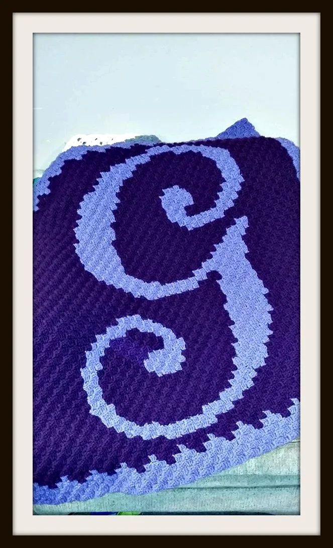 Letter G Kids Afghan, C2C Crochet Pattern