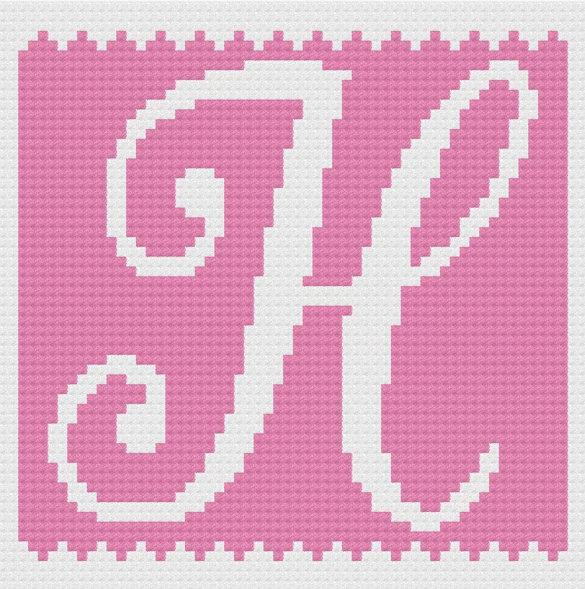 Letter H Kids Afghan, C2C Crochet Pattern