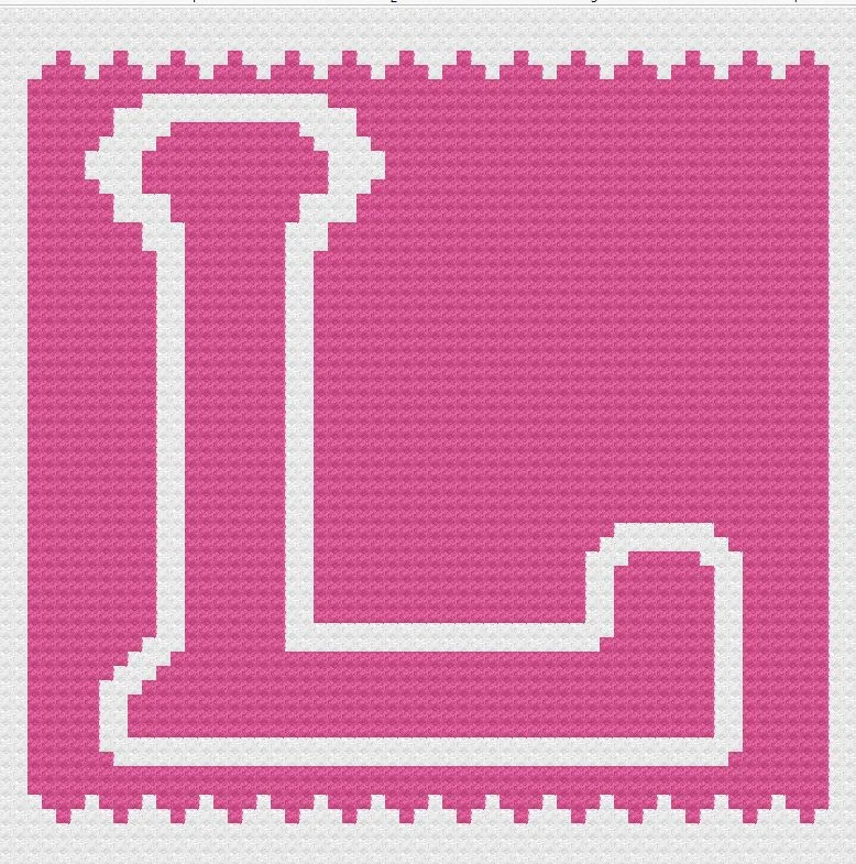 Letter L Kids Afghan, C2C Crochet Pattern