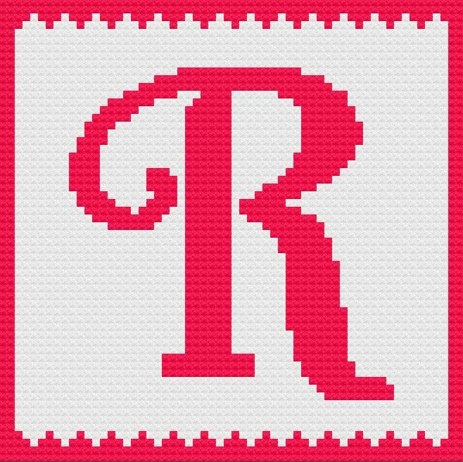 Letter R Kids Afghan, C2C Crochet Pattern