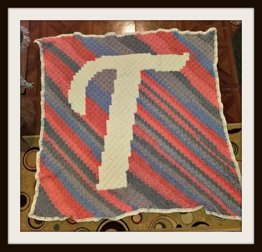 Letter T Kids Afghan, C2C Crochet Pattern
