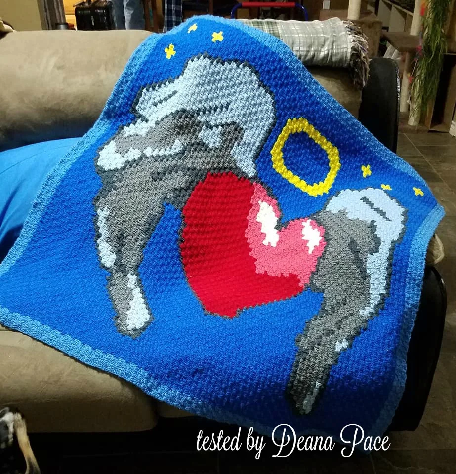 Heart Wings Afghan, C2C Crochet Pattern