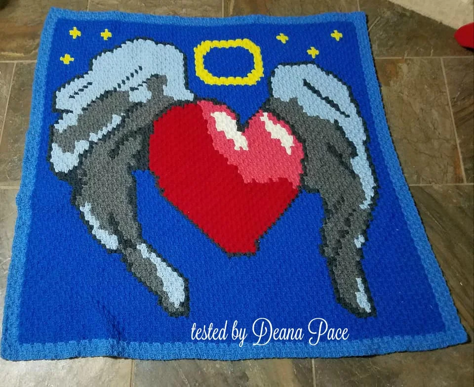 Heart Wings Afghan, C2C Crochet Pattern