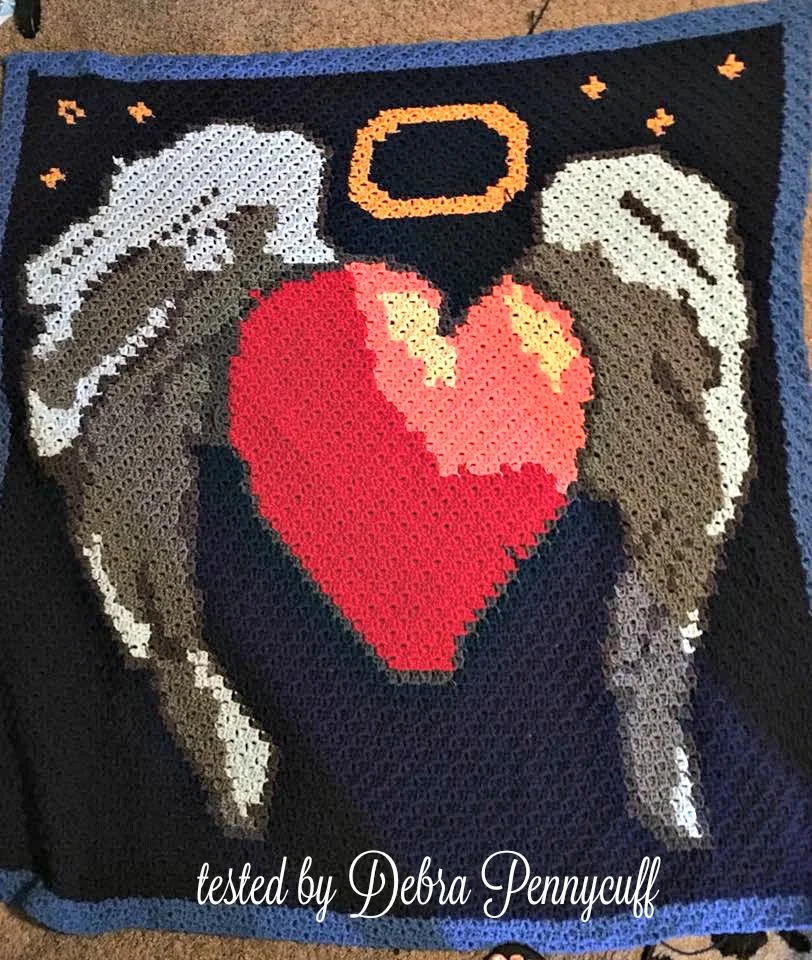 Heart Wings Afghan, C2C Crochet Pattern