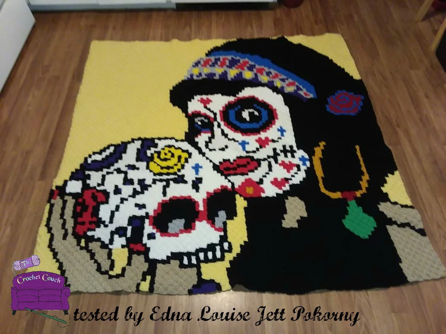 Sugar Skull Pin Up Afghan, C2C Crochet Pattern